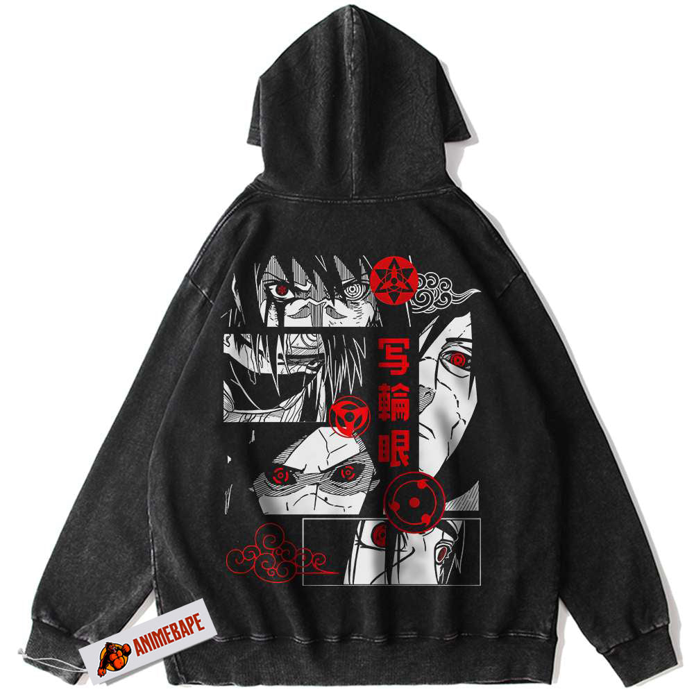 Naruto Sharingan Vintage Hoodie for Anime Fans, Unisex Design