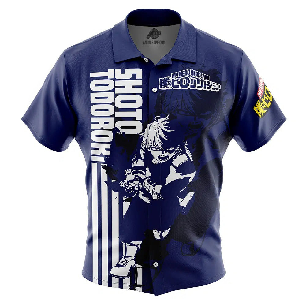 Shoto Todoroki My Hero Academia Button Up Hawaiian Shirt
