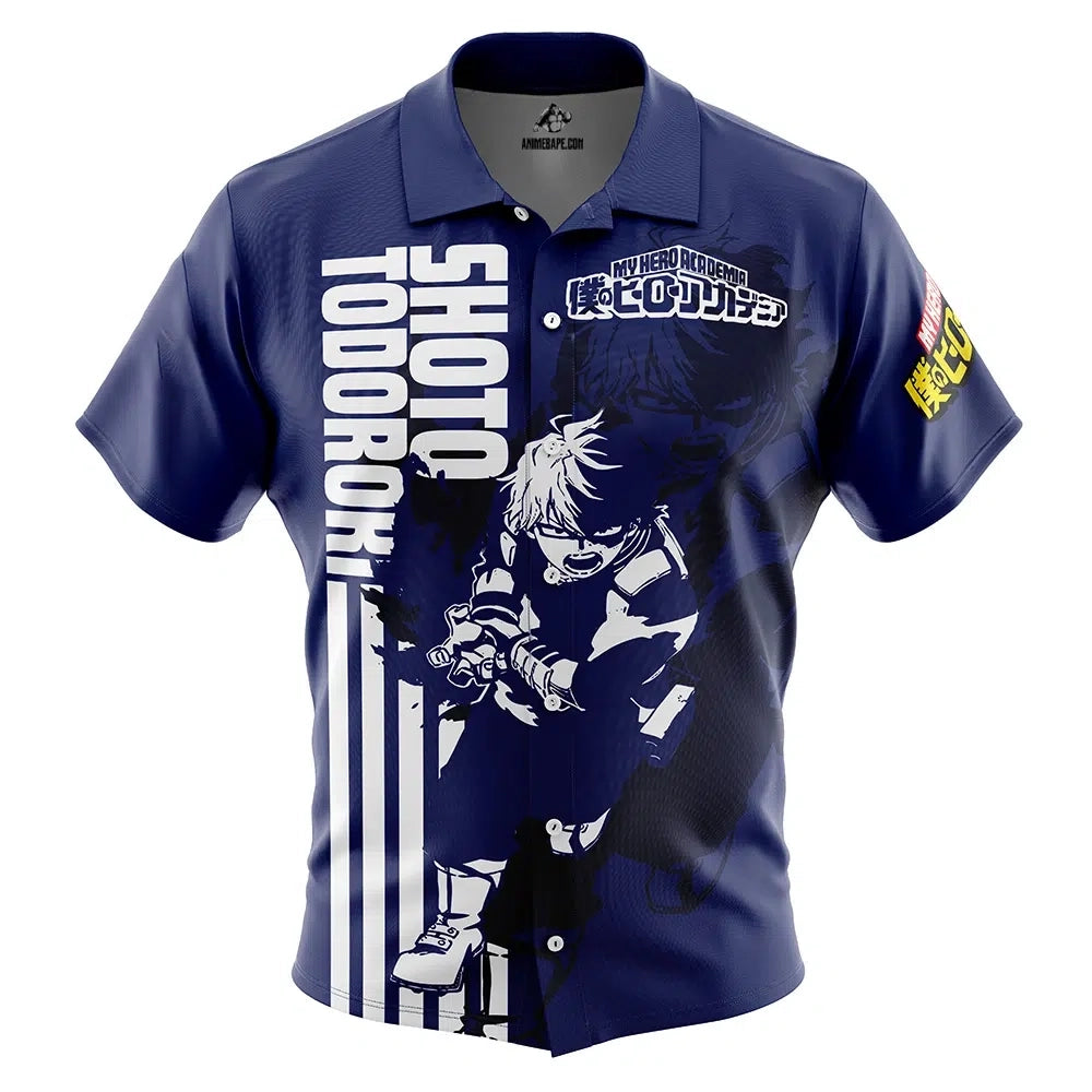 Shoto Todoroki My Hero Academia Button Up Hawaiian Shirt