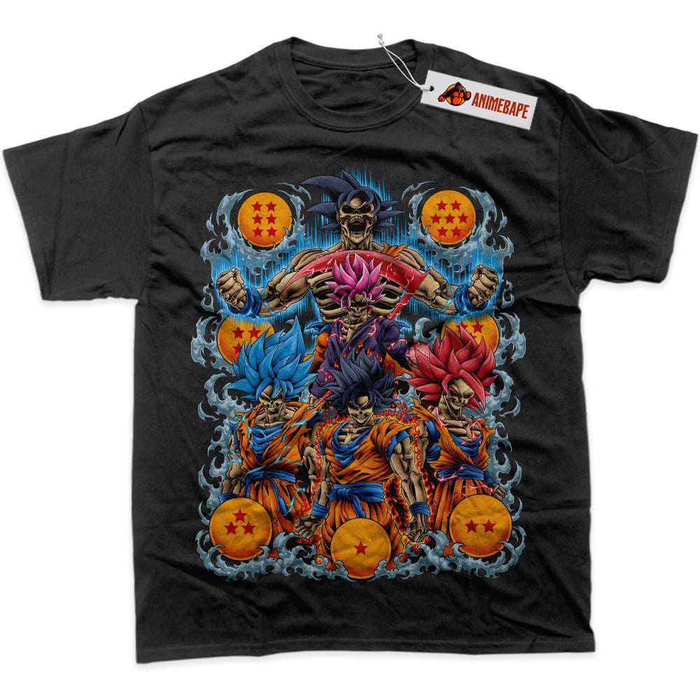 Skull Son Goku Dragon Ball Z Shirt, Graphic Anime T-Shirt