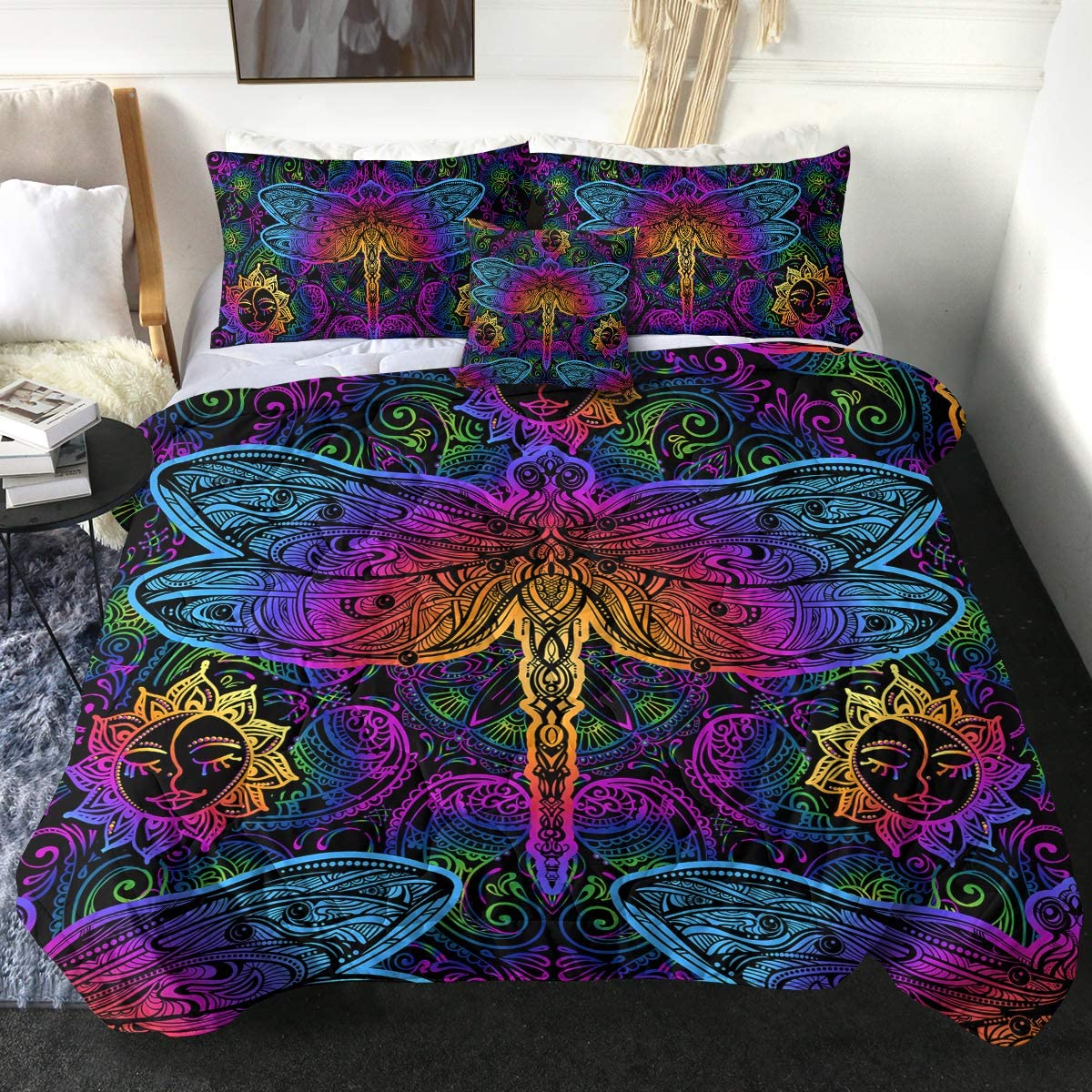 Dragonfly Bedding Set with Duvet Cover and 2 Pillowcases