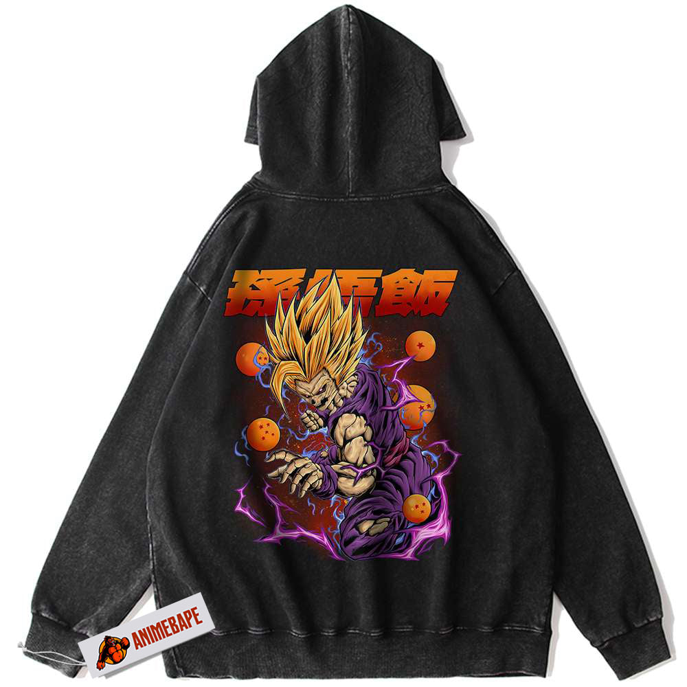 Dragon Ball Z Son Gohan Hoodie, Vintage Anime Apparel Hoodie