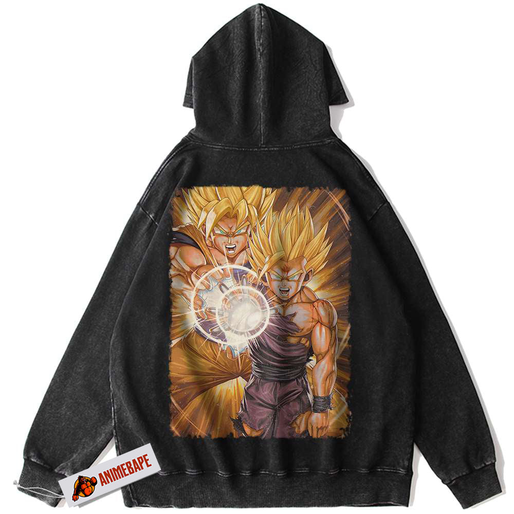 Dragon Ball Goku and Gohan Vintage Anime Hoodie for Fans