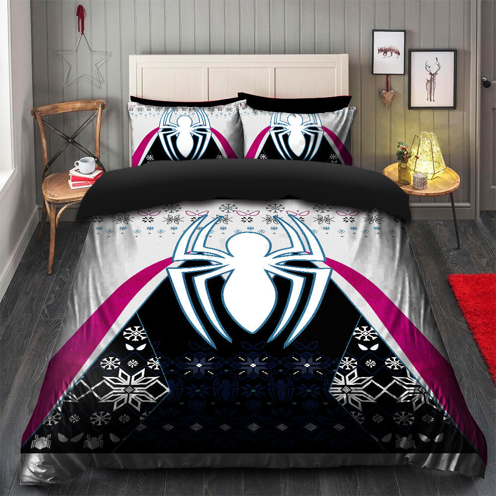 White Christmas Spider Woman Bedding Set - Duvet Cover & 2 Pillowcases
