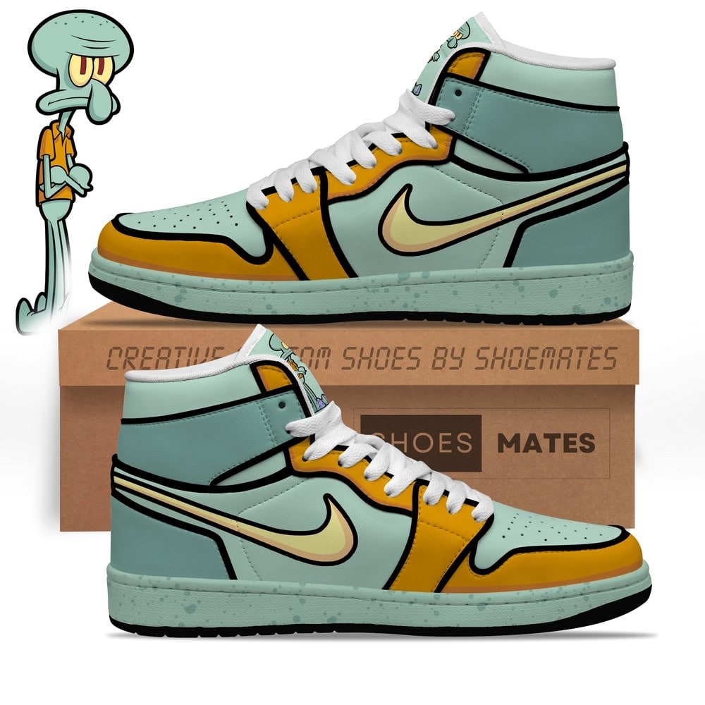 Squidward Air Jordan 1 High Top Shoes