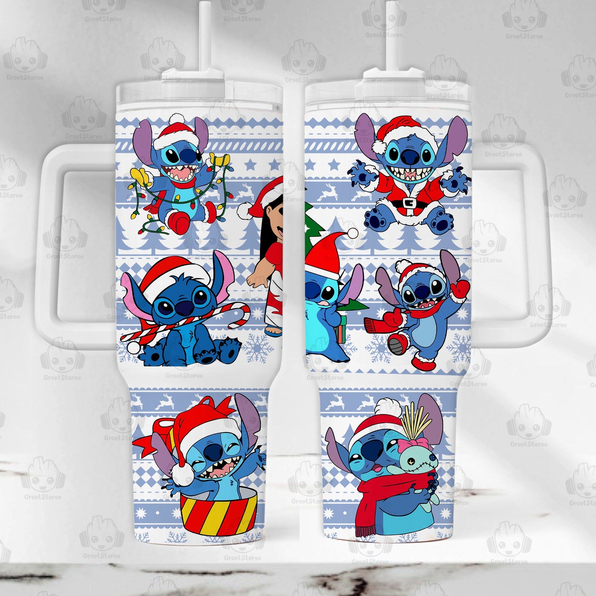 Stitch Disney Christmas Lilo And Stitch Disney Large Tumbler