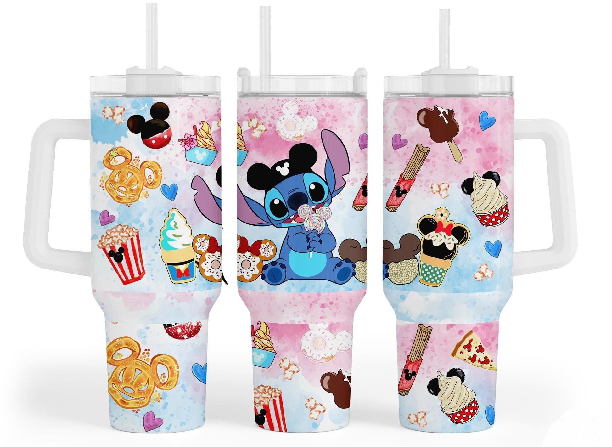 Stitch Disney And Disney Snacks Large Tumbler