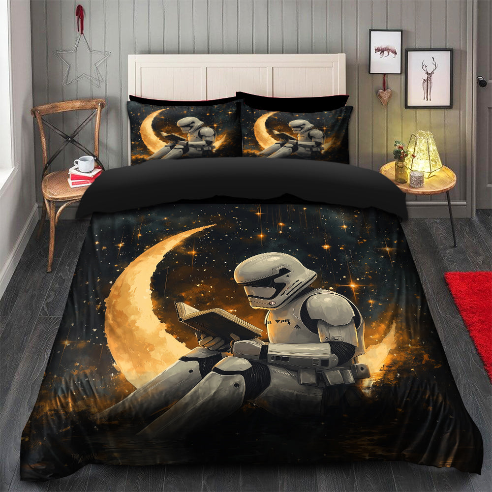 Stormtrooper Bedding Set Duvet Cover with 2 Pillowcases on Moon