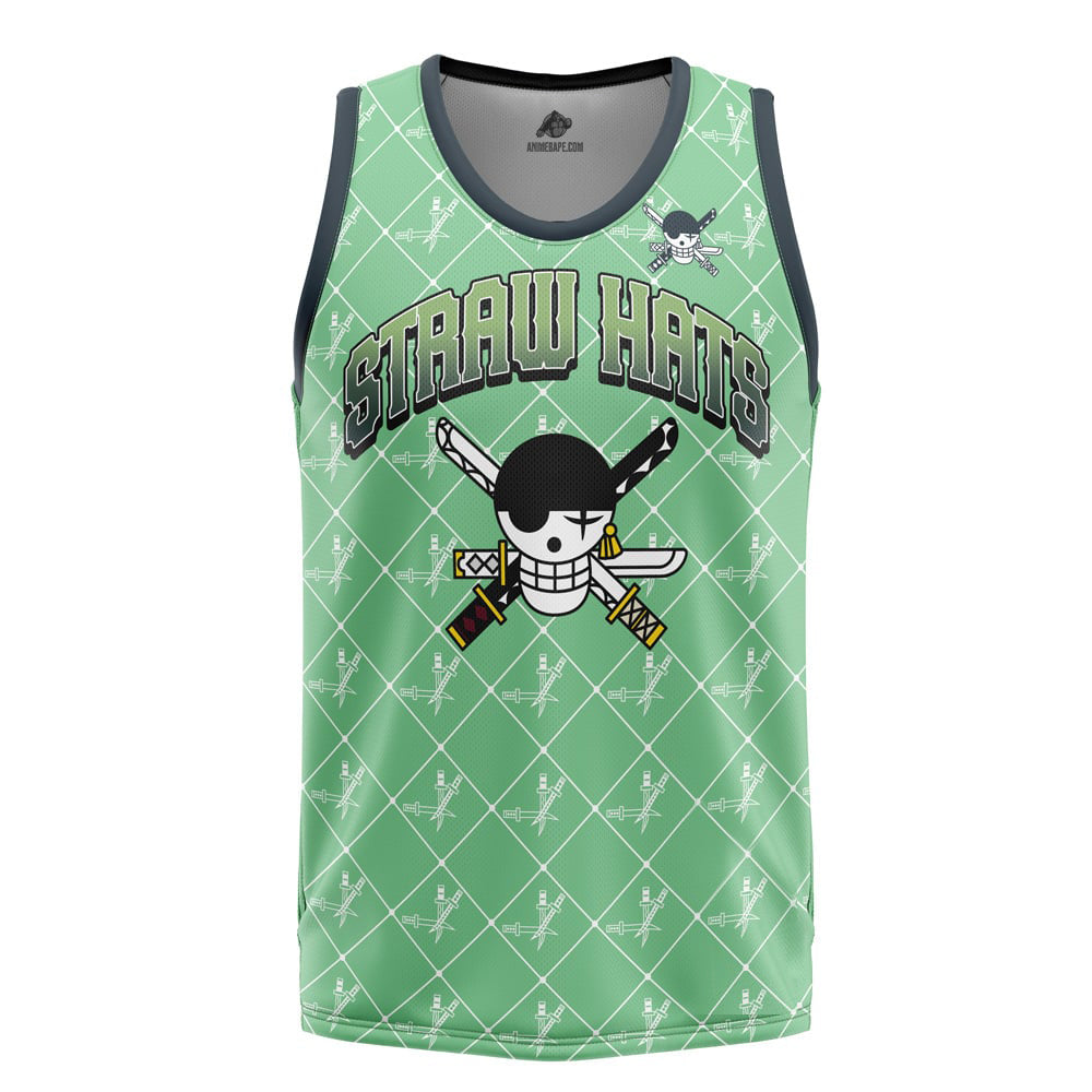Straw Hats Zoro One Piece Pirates Basketball Jersey