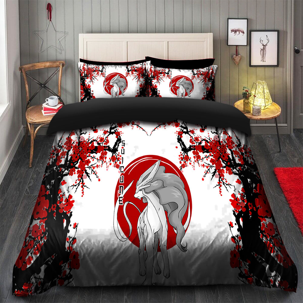 Suicuin Pokemon Bedding Set Duvet Cover with 2 Pillowcases Japan Style