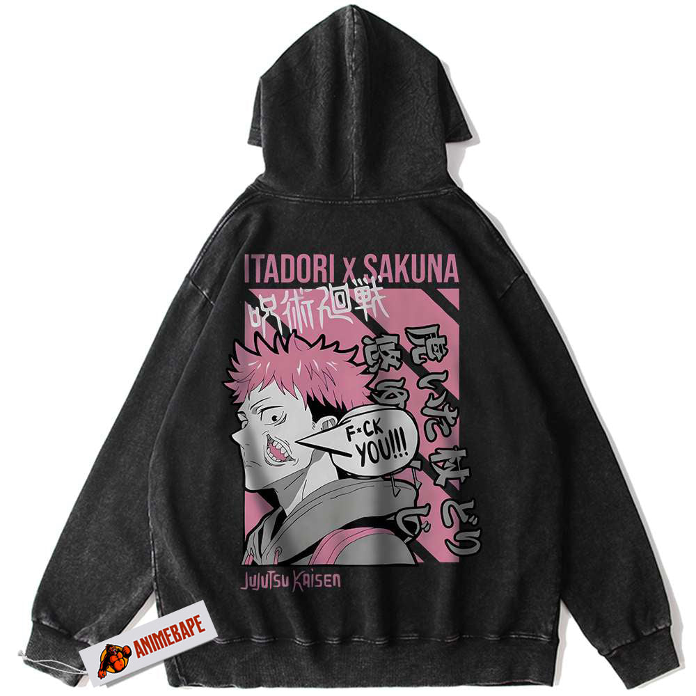 Jujutsu Kaisen Sukuna Itadori Vintage Anime Hoodie