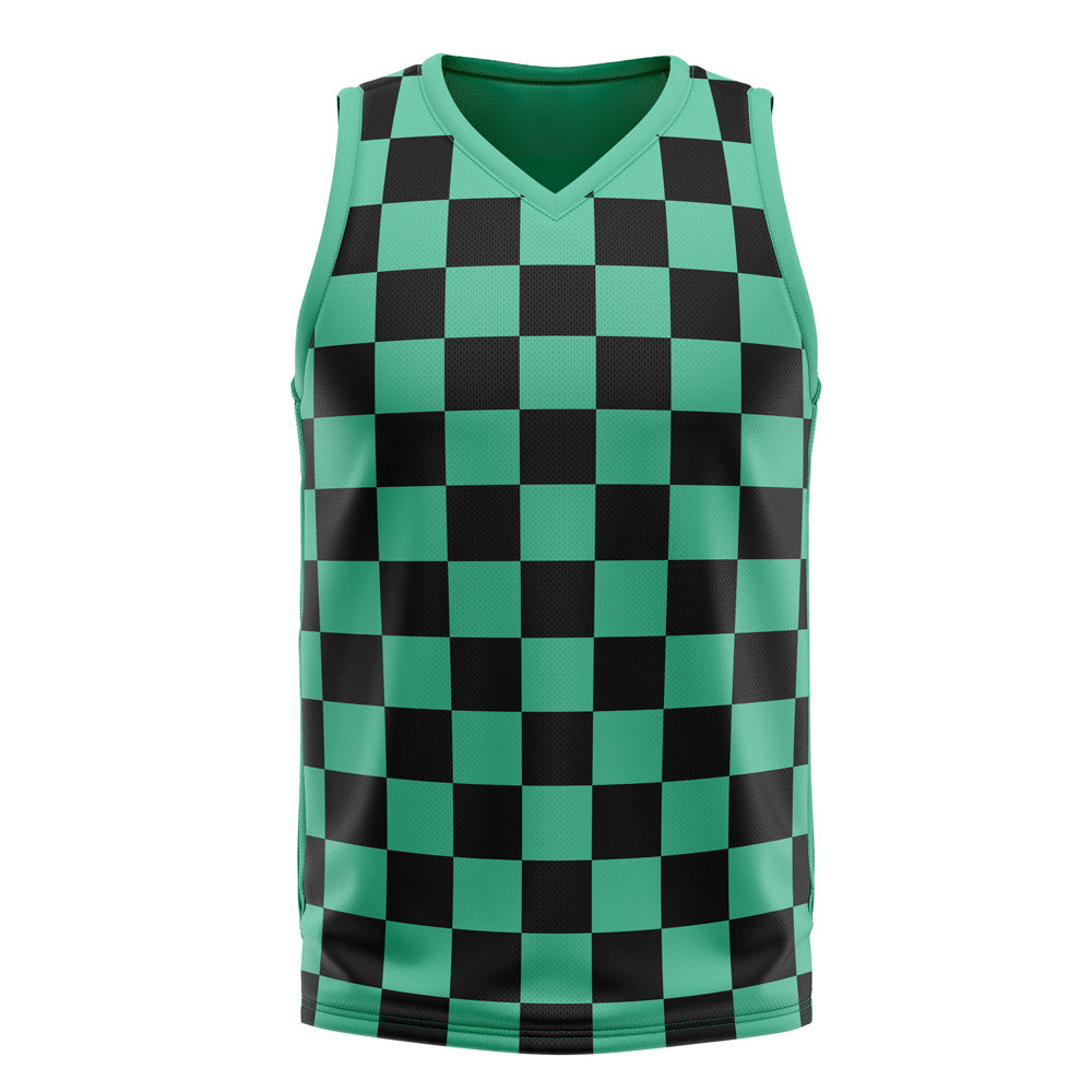 Tanjiro Kamado Demon Slayer V-Neck Basketball Jersey