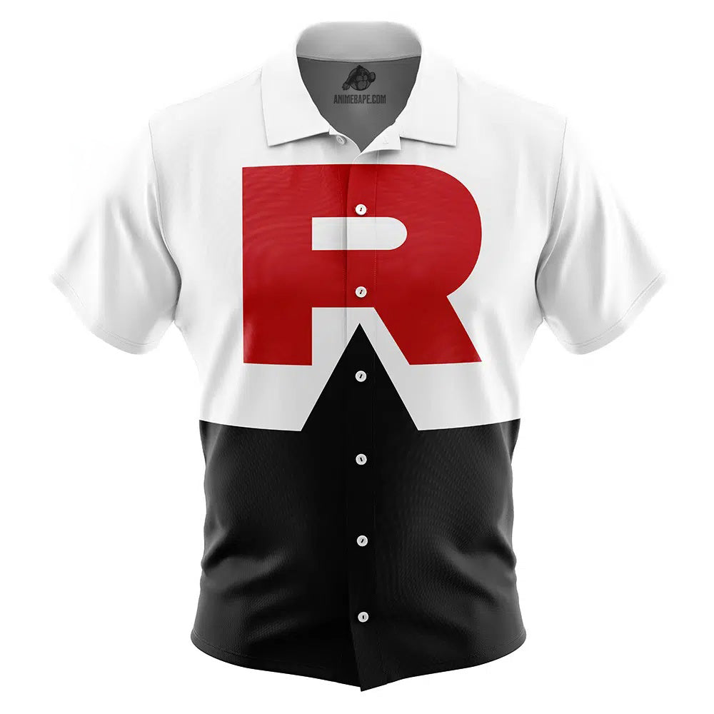 Team Rocket Pokemon Button Up Hawaiian Shirt