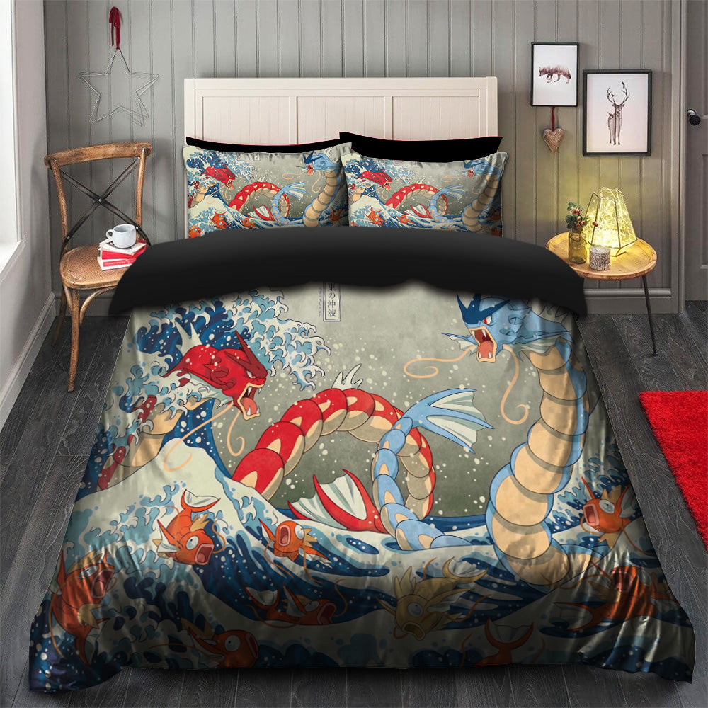Great Wave Pokemon Duvet Cover Set with 2 Pillowcases v2