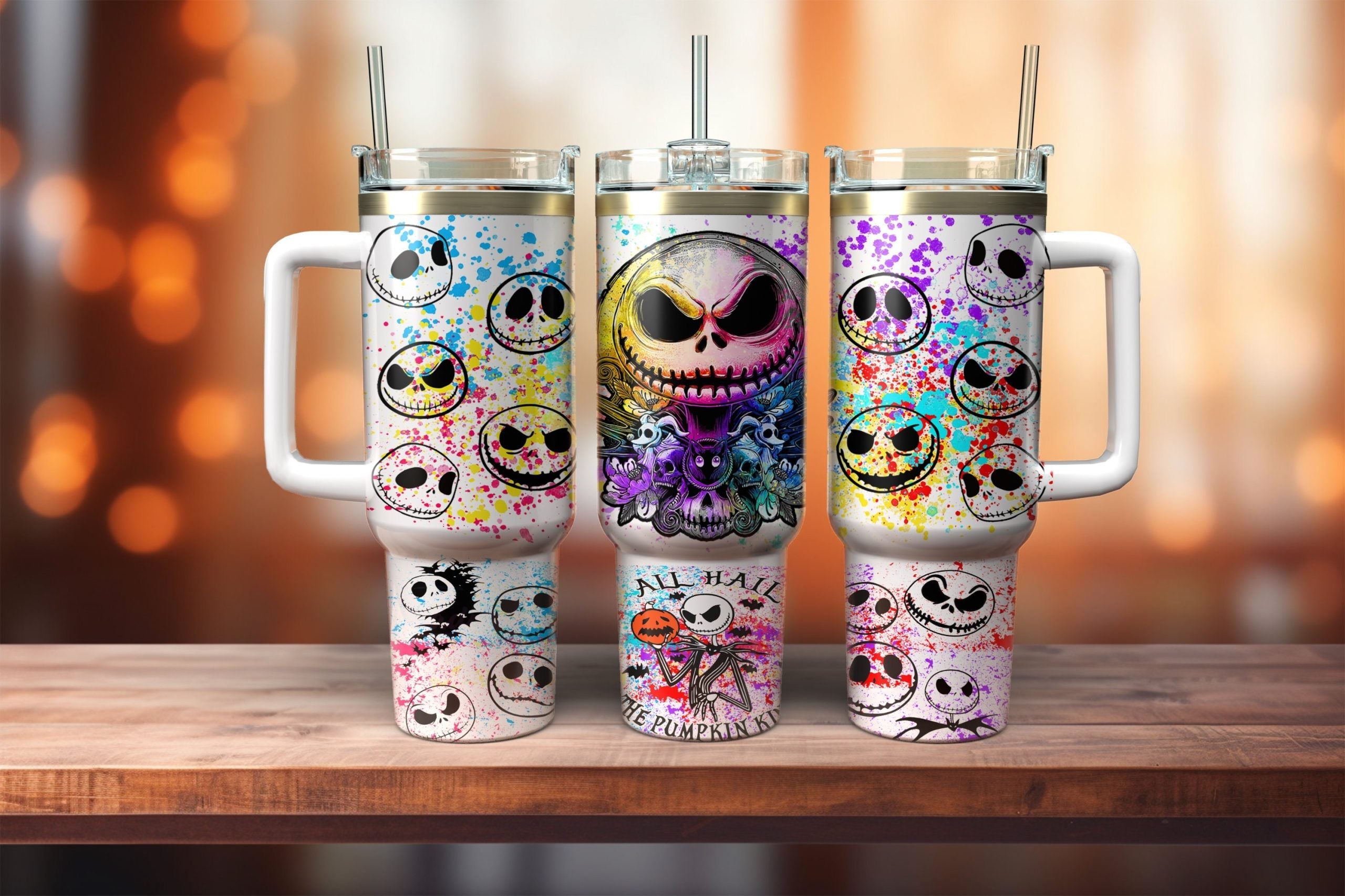 The Nightmare Before Christmas All Hail The Pumpkin King Large Tumbler