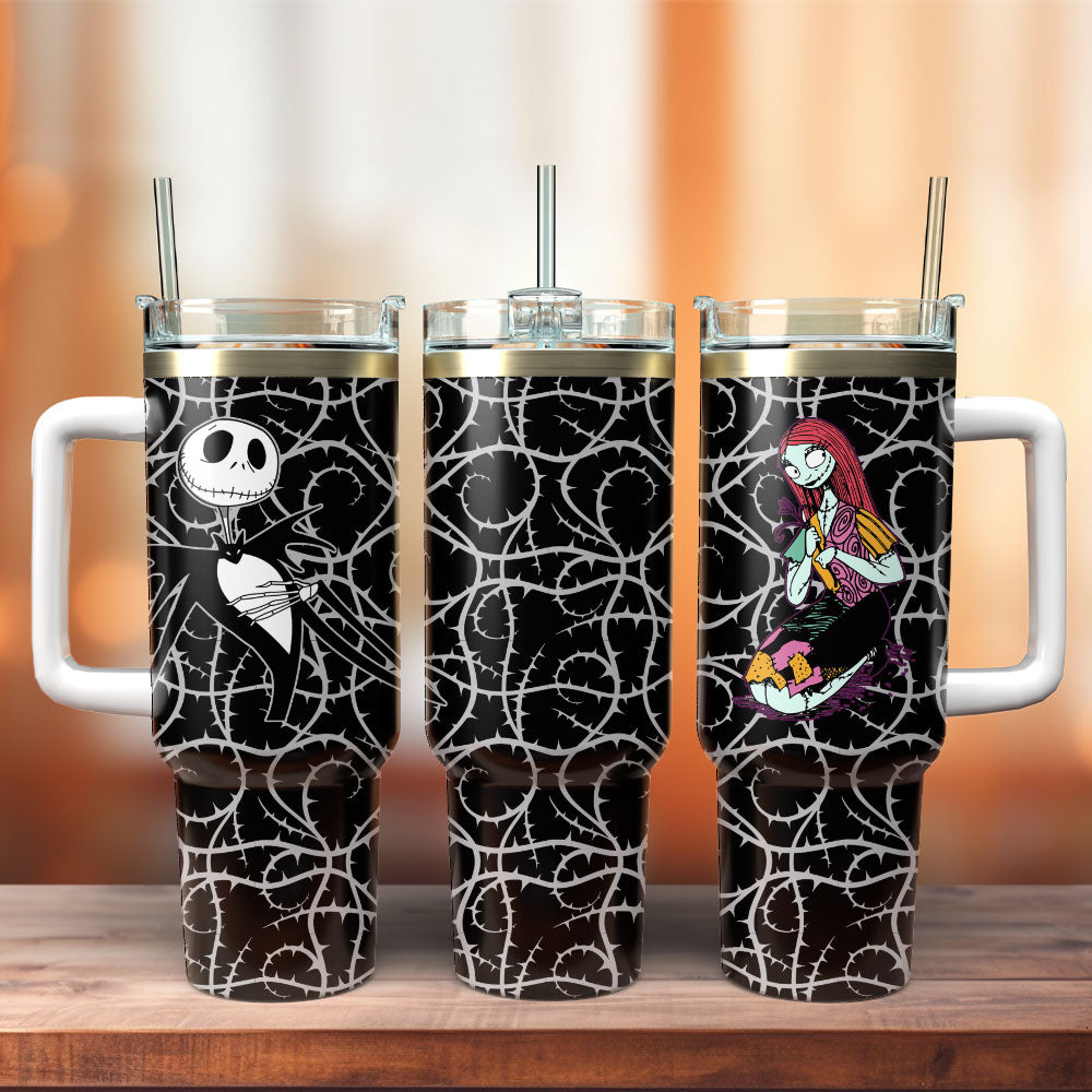The Nightmare Before Christmas Jack And Sally Thorn Large Tumbler