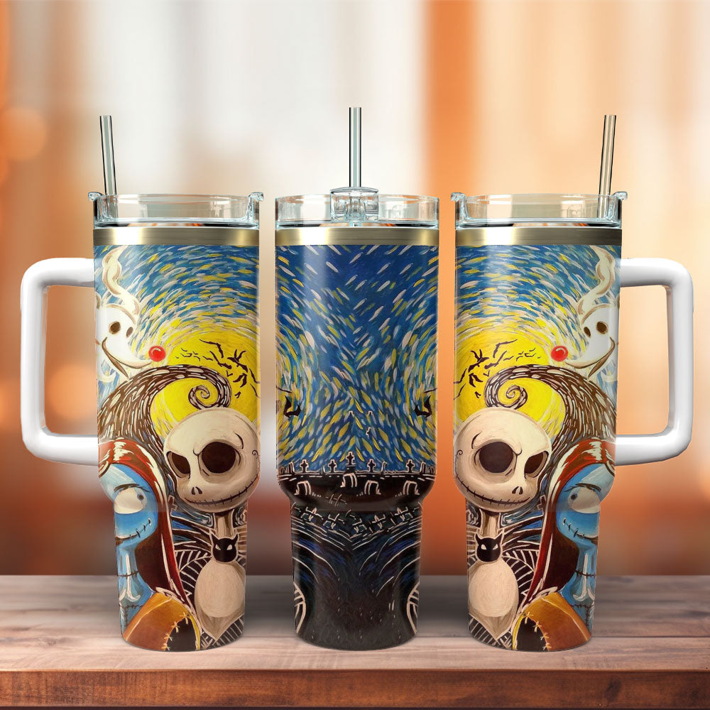 The Nightmare Before Christmas Jack Sally Zero Starry Night Large Tumbler