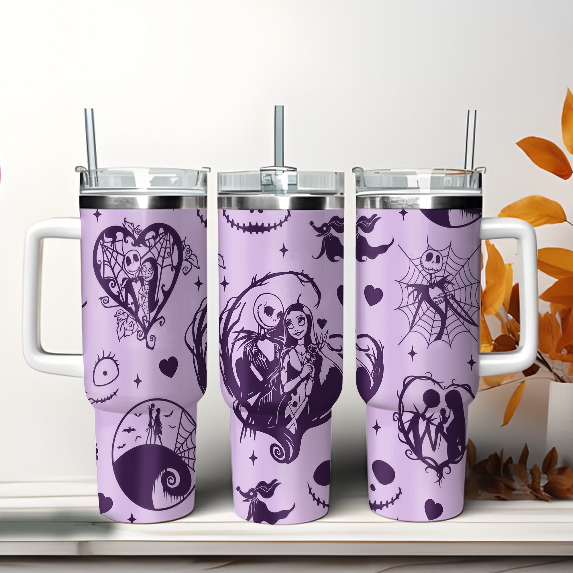 The Nightmare Before Christmas Jack Skellington And Sally Love Large Tumbler