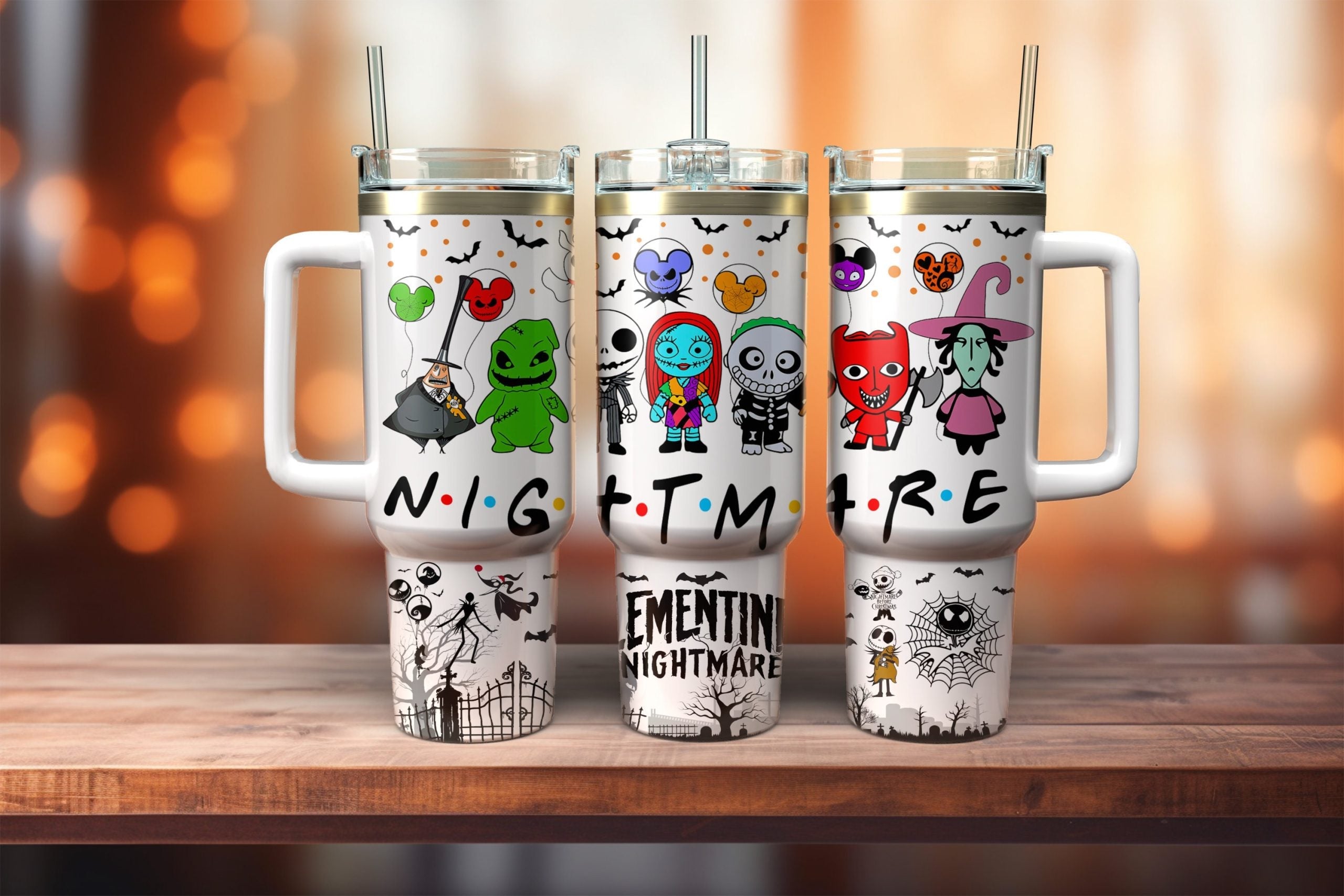 The Nightmare Before Christmas Nightmares Halloween Large Tumbler