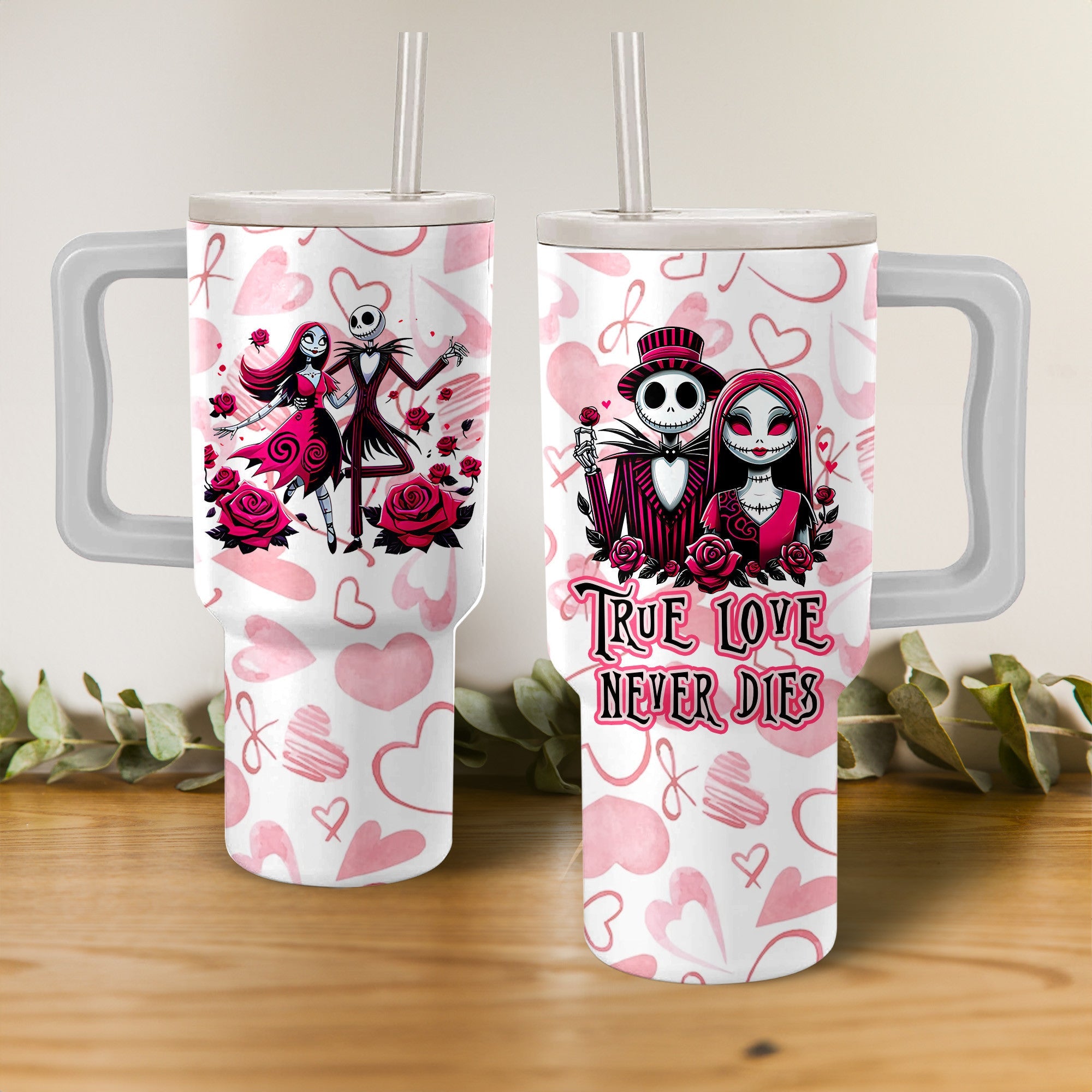 The Nightmare Before Christmas True Love Never Dies Large Tumbler