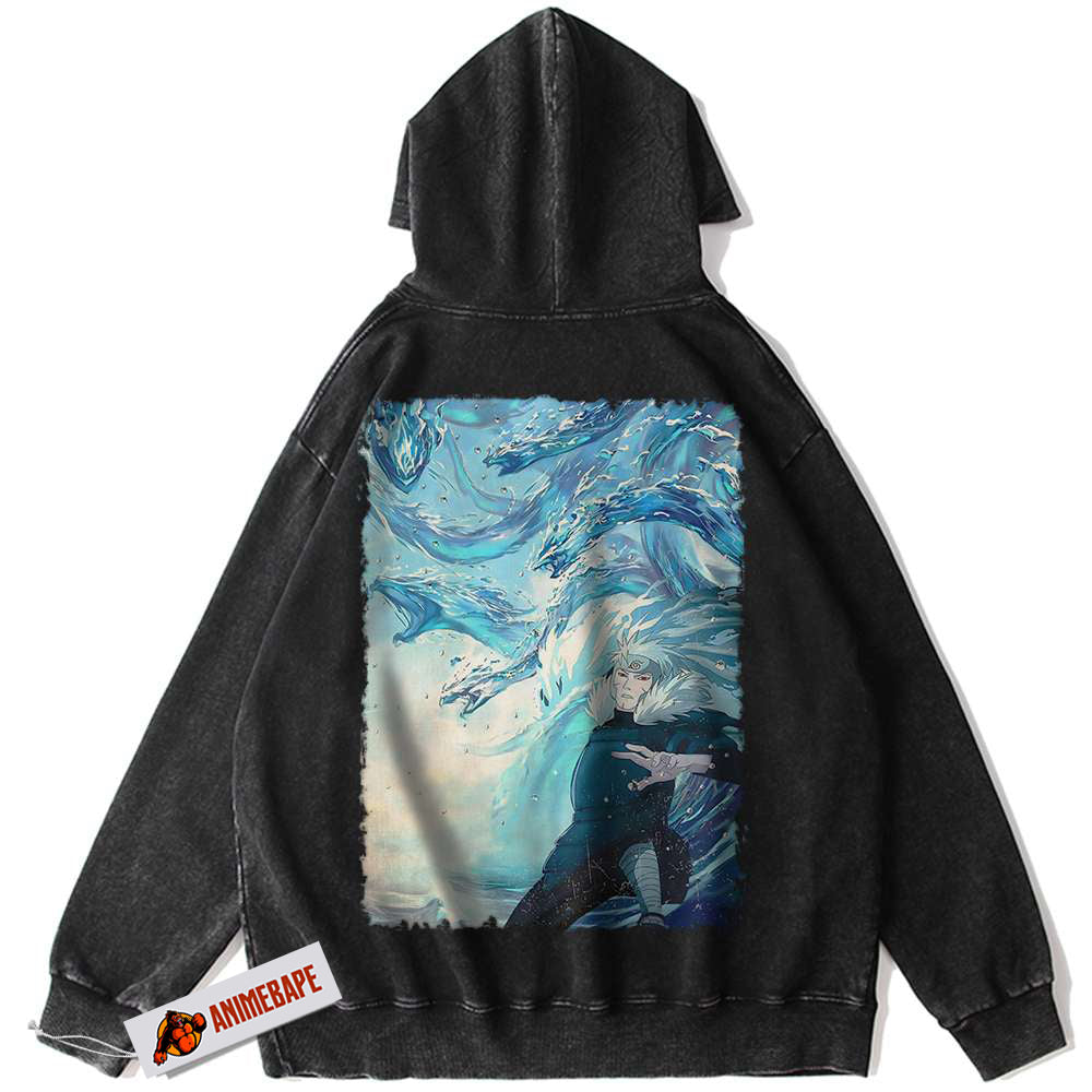 Tobirama Senju Anime Hoodie, Vintage Naruto Hooded Sweatshirt