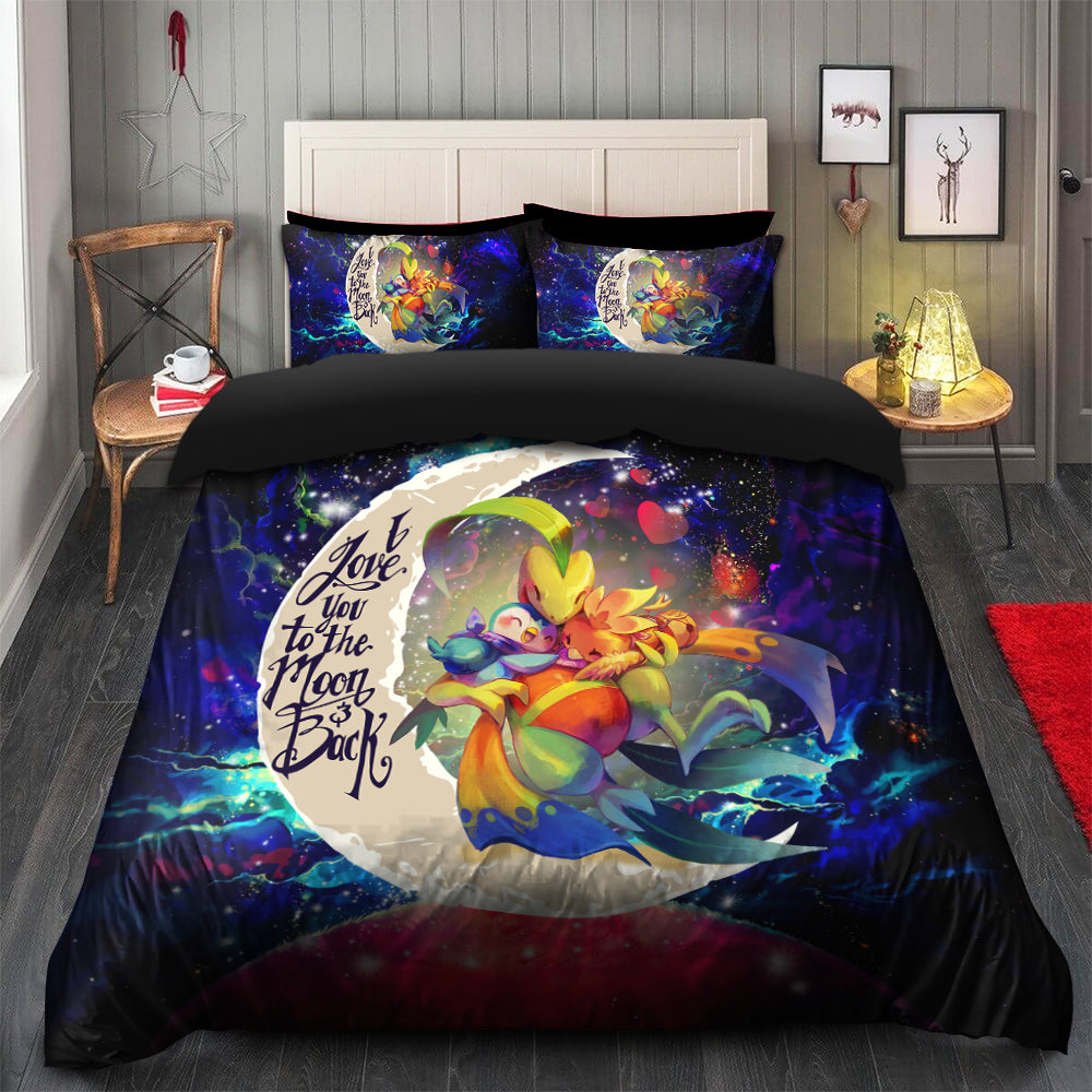 Pokemon Torchic Grovyle Piplup Galaxy Bedding Set Duvet Cover & 2