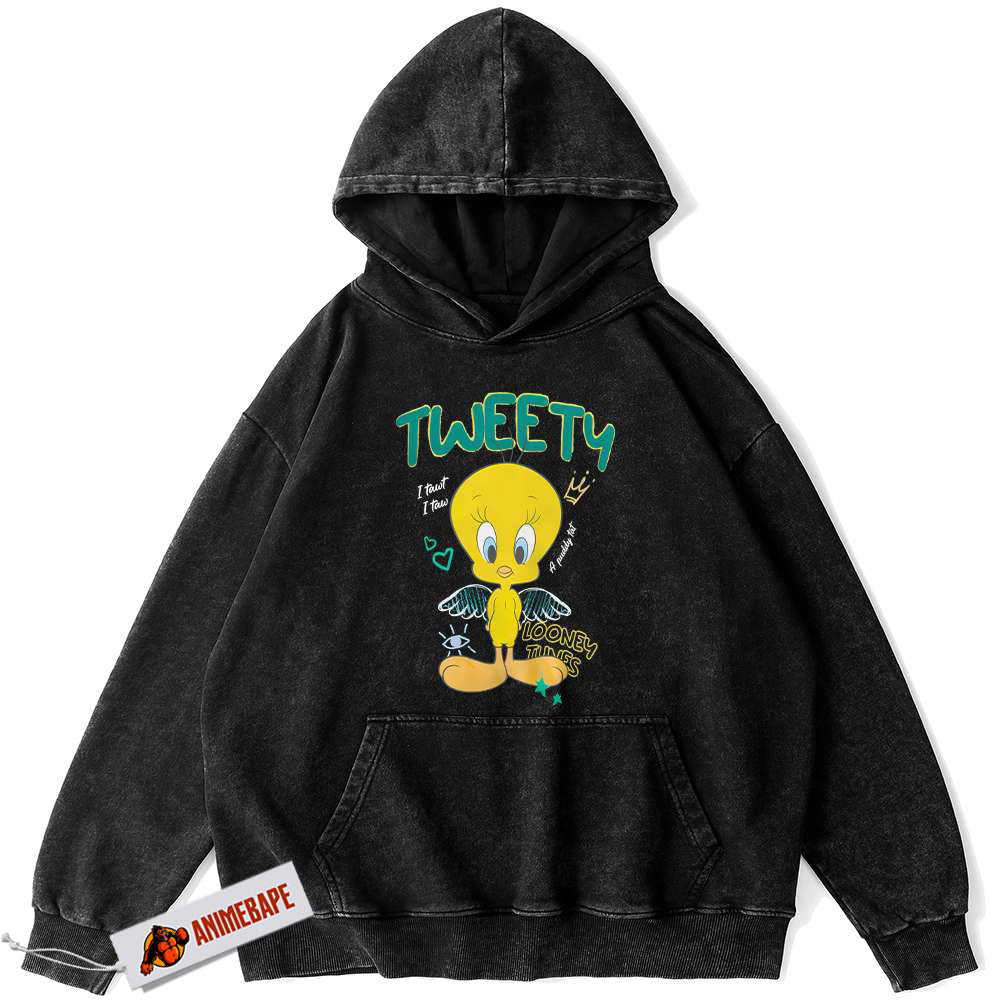 Looney Tunes Tweety Vintage Cartoon Hoodie for Adults and Kids