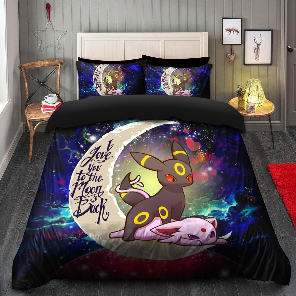 Eevee Evolution Umbreon Espeon Galaxy Bedding Set Duvet Cover &