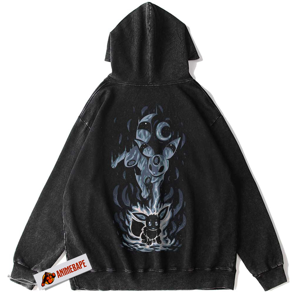 Eevee Umbreon Vintage Hoodie for Pokemon and Anime Fans