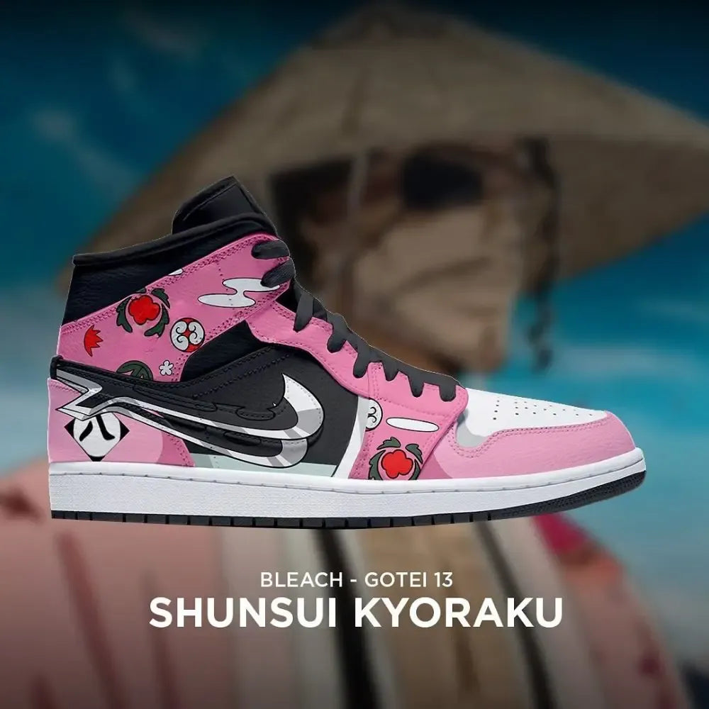 Shunsui Kyoraku Bleach Gotei 13 High Top Shoes