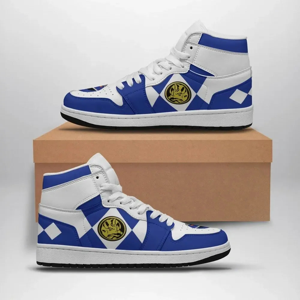 Blue Ranger Mighty Morphin V2 Special High Top Shoes