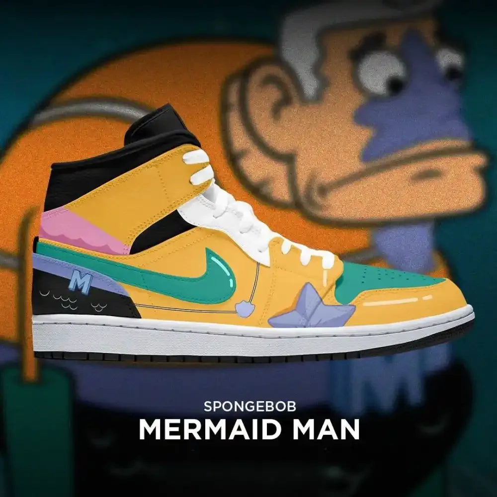 Mermaid Man Spongebob Edition High Top Shoes