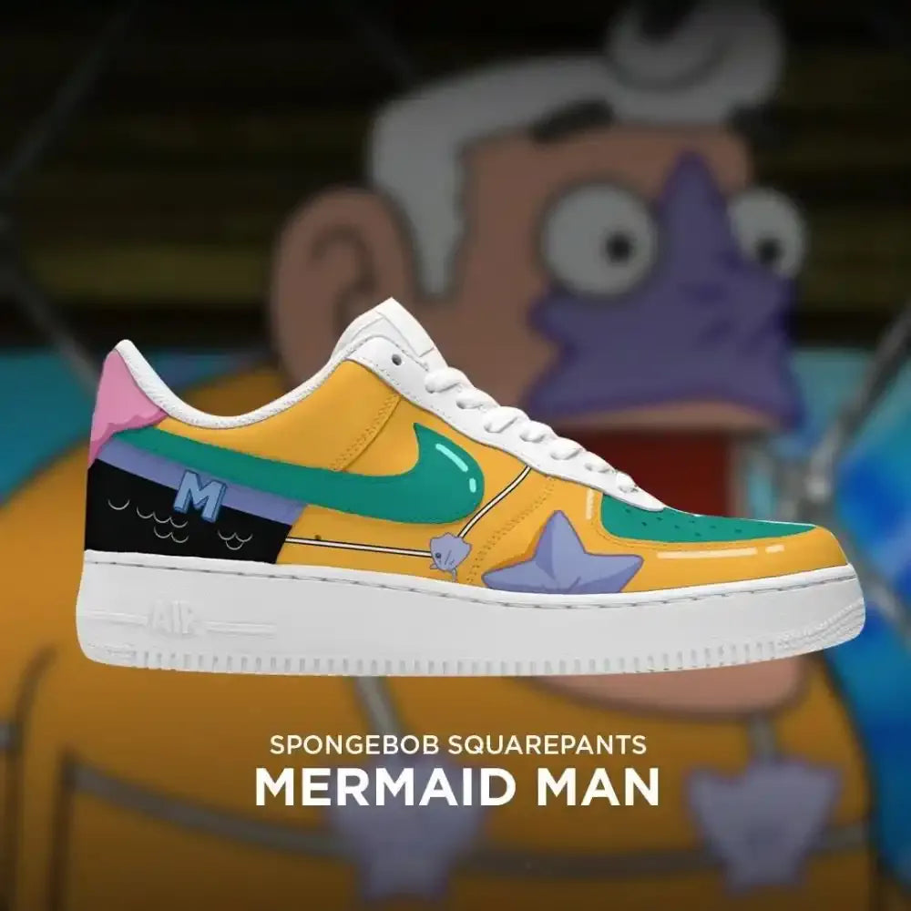 Mermaid Man Af1 Spongebob Edition Low Top Shoes
