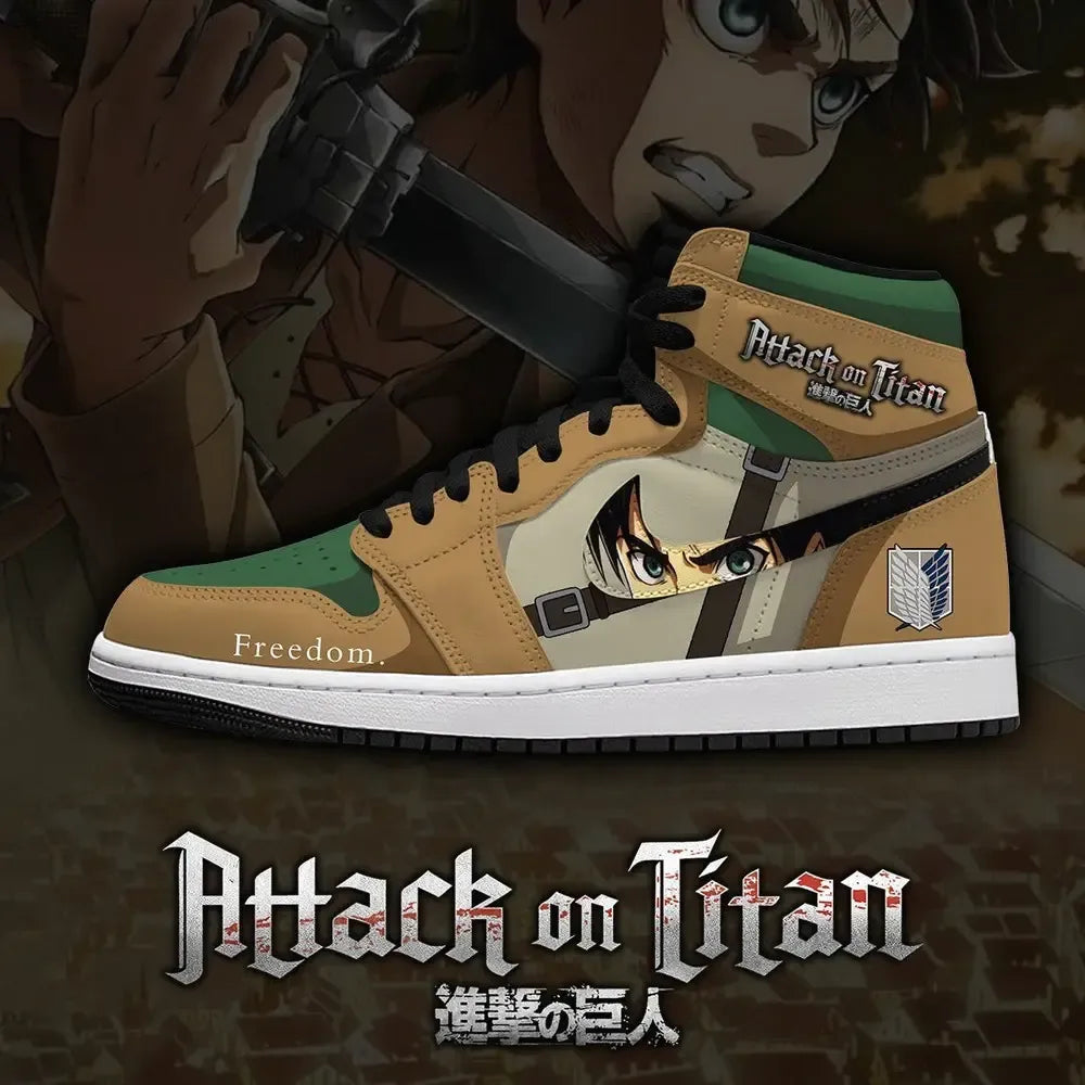 Eren Yeager V.1 Attack on Titian Special Edition Hightop Shoes