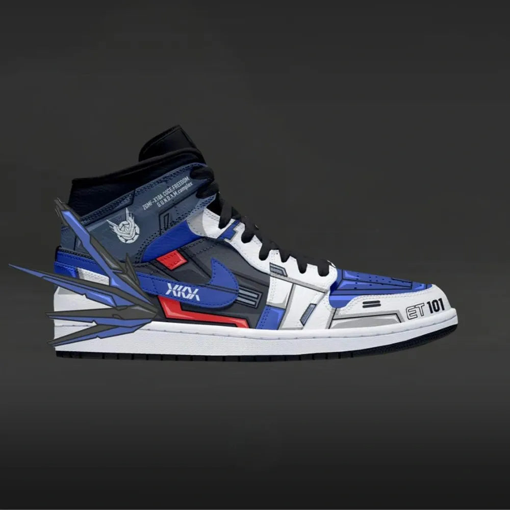 Strike Freedom Gundam Custom High Top Shoes