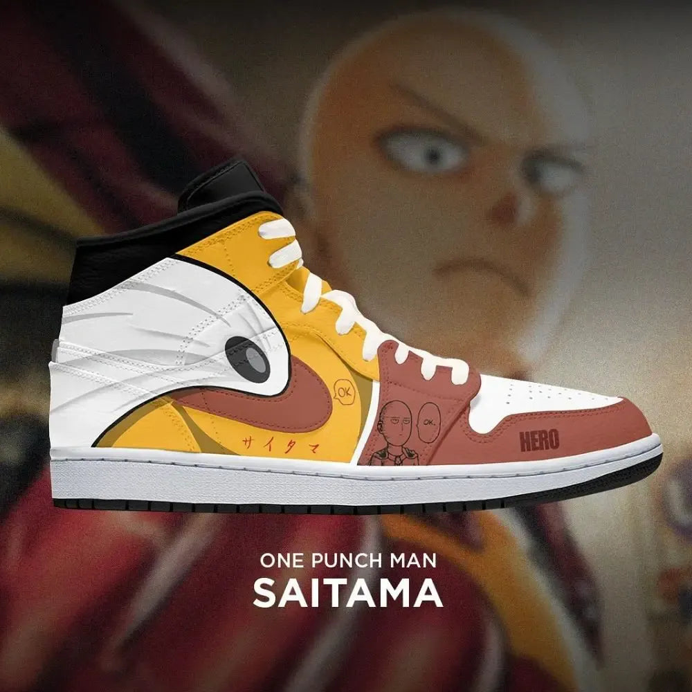 Saitama One Punch Man High Top Shoes