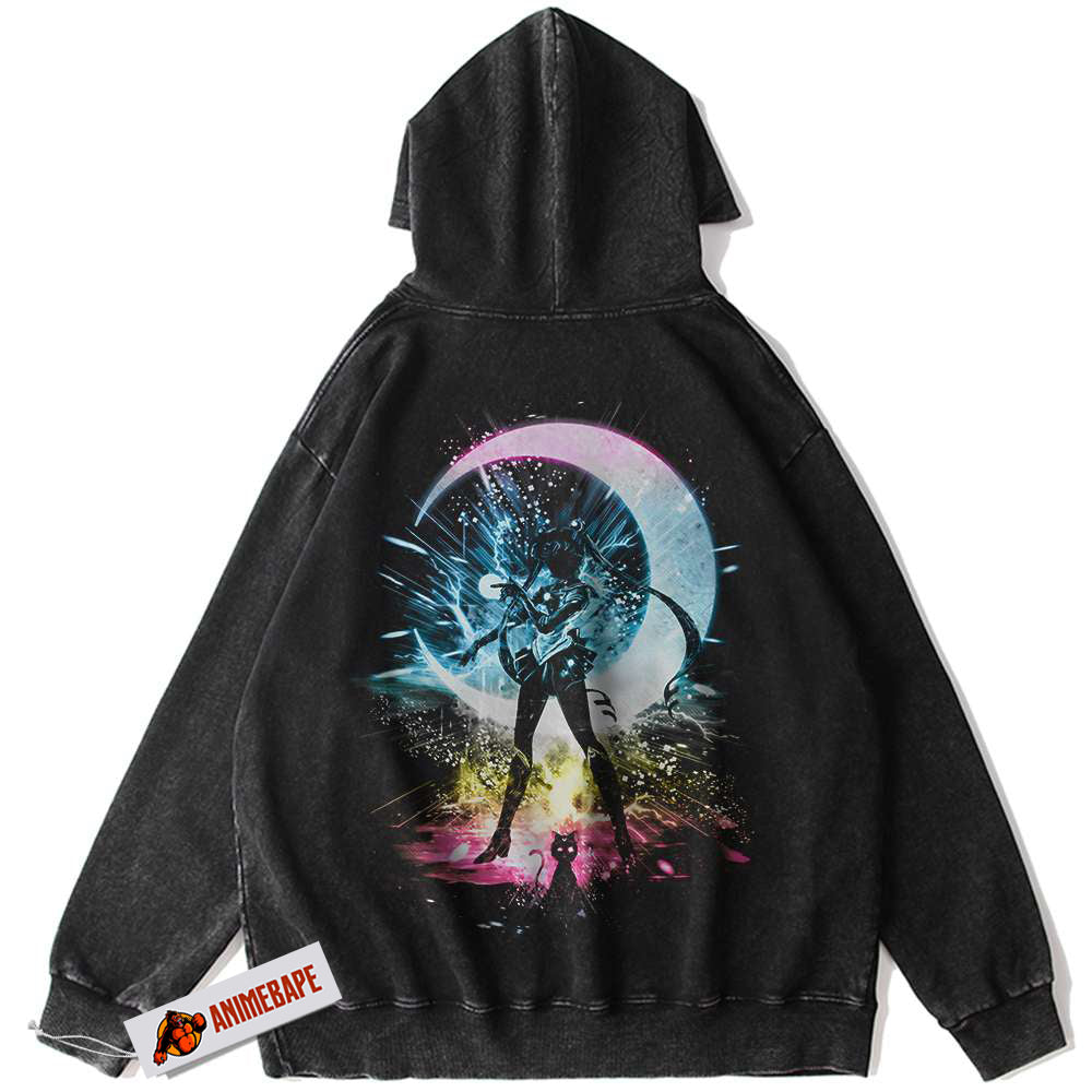 Sailor Moon Usagi Tsukino Moon Power Vintage Anime Hoodie for Fans