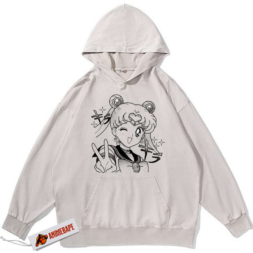 Sailor Moon Usagi Tsukino V2 Vintage Hoodie, Anime Clothing Merchandise
