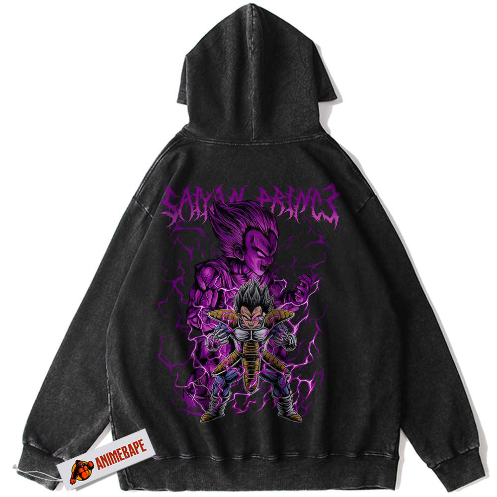 Dragon Ball Z Vegeta Vintage Hoodie, Anime DBZ Hoodie