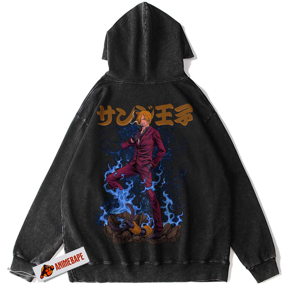 Sanji Vinsmoke Hoodie, One Piece Vintage Anime Hoodie for Fans
