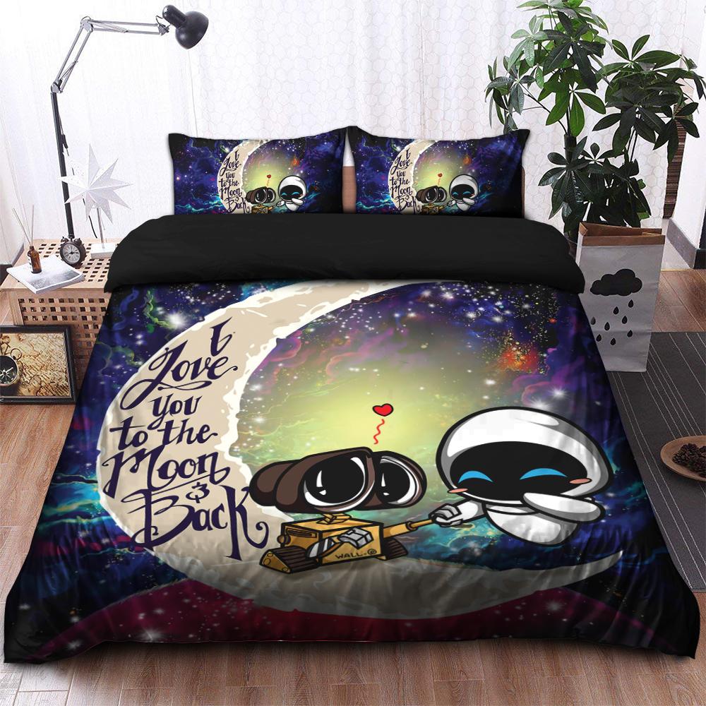 Galaxy Bedding Set Duvet Cover with Wall-E Couple & 2 Pillowcases