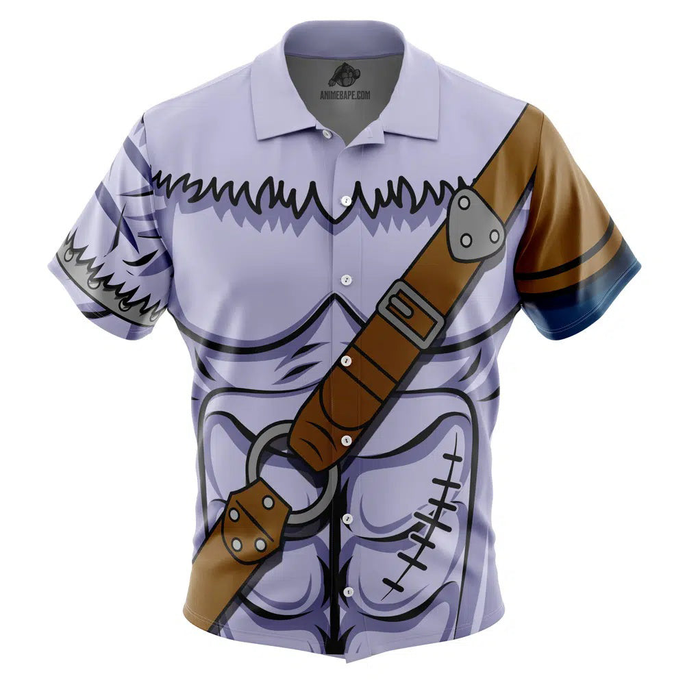 Weregarurumon Digimon Button Up Hawaiian Shirt
