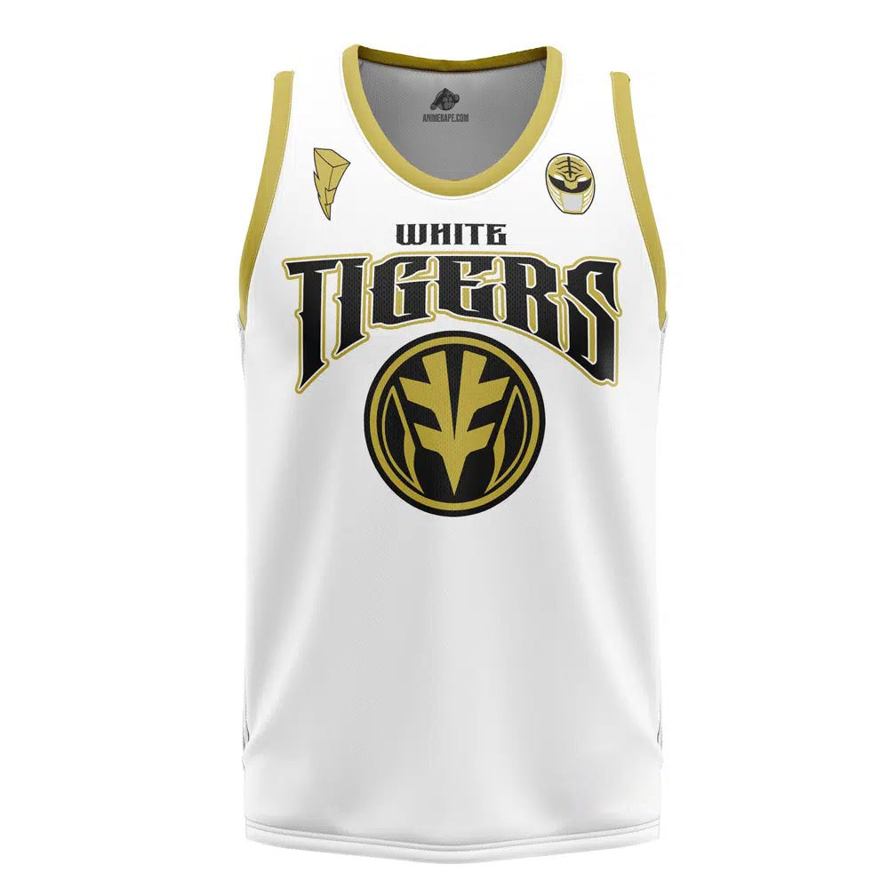 White Tigers Tommy Oliver Power Rangers Basketball Jersey