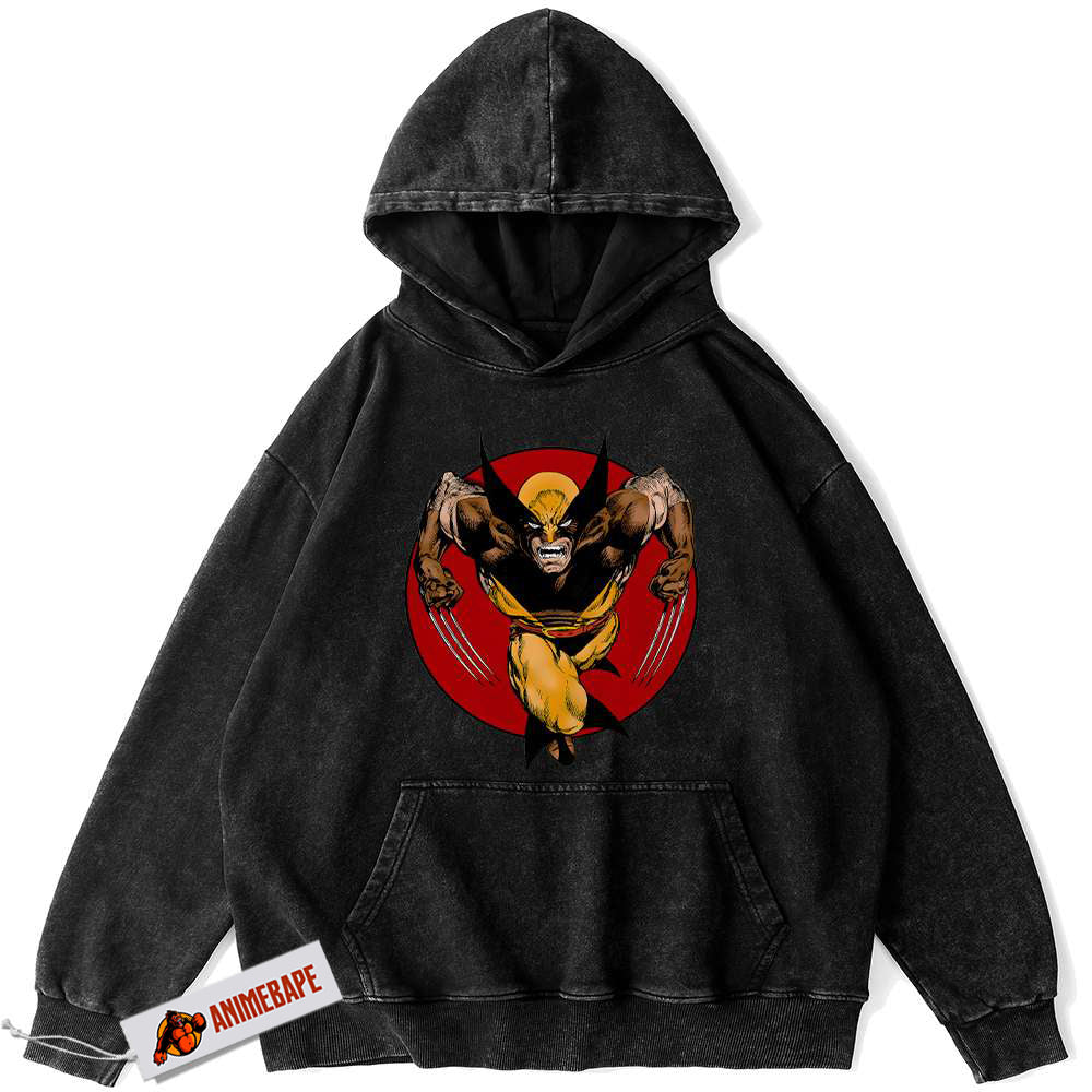 Wolverine Hoodie, X-Men Marvel Comics Vintage Hoodie for Men