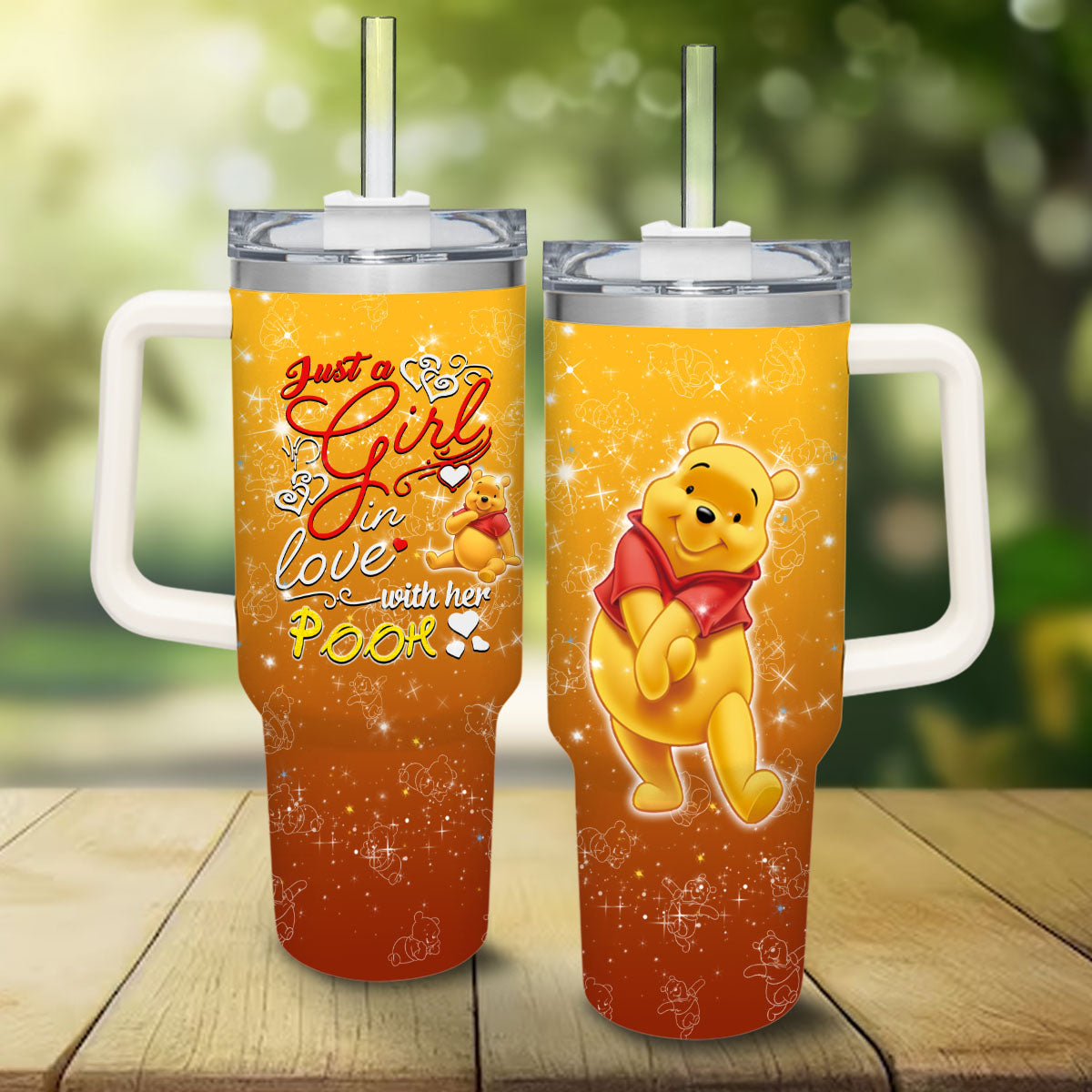 Disney Winnie the Pooh Just A Girl In Love With Her Pooh Large Tumbler