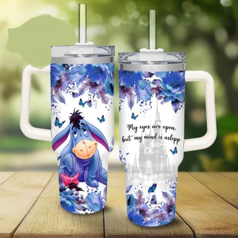 Disney Winnie the Pooh My Eyes Are Open But My Mind Is Asleep Large Tumbler