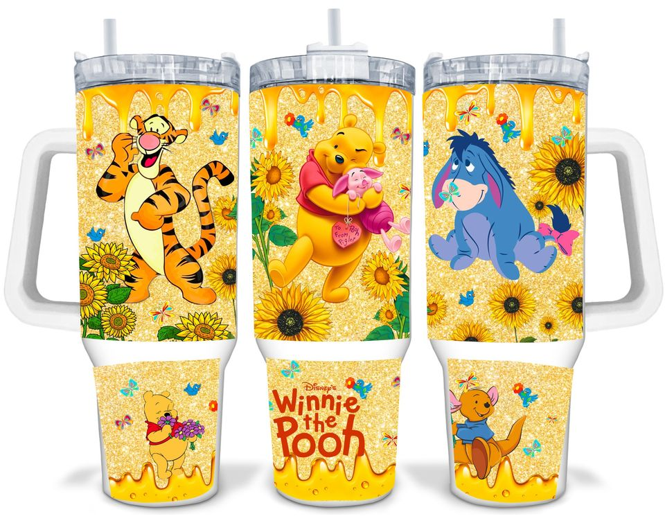 Disney Winnie the Pooh Tigger Pooh Eeyore Honey Jar Large Tumbler