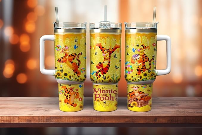 Disney Winnie the Pooh Tigger With Flowers And Butterflies Large Tumbler
