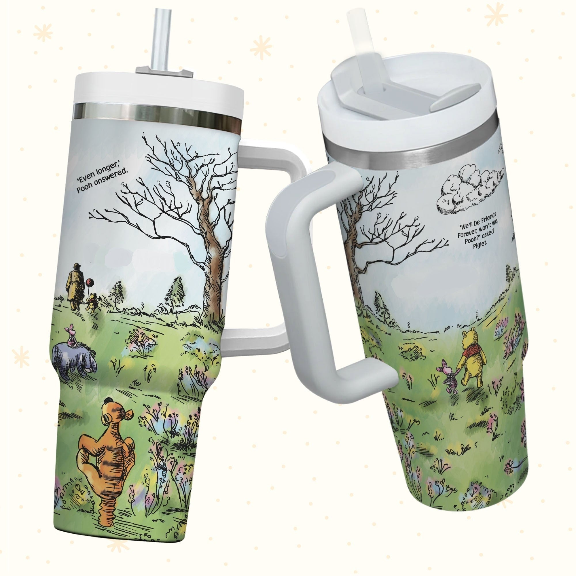 Disney Winnie the Pooh Vintage Pooh Story Even Longer Large Tumbler