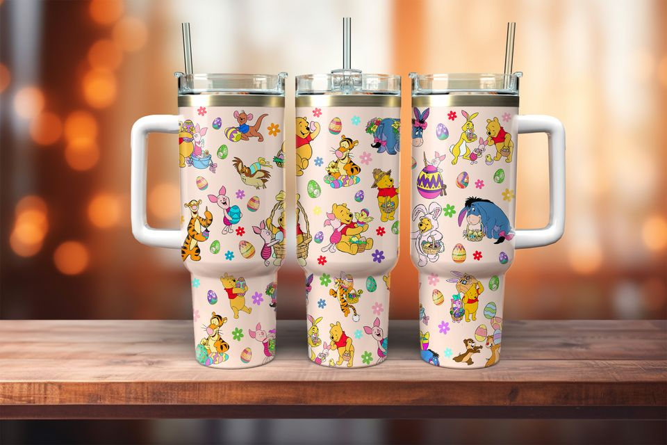 Disney Winnie the Pooh And Friends On Easter Large Tumbler